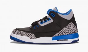 Nike AIr Jordan 3 Retro BG 'Sport Blue' Kids Shoes Black / Blue / Grey | 793865-WYG