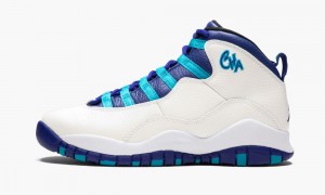 Nike Air Jordan 10 Retro BG 'Charlotte Hornets' Kids Shoes White / Blue | 460982-UIE