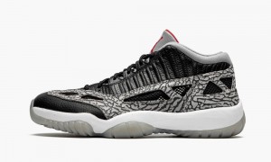 Nike Air Jordan 11 Low IE 'Black Cement' Mens Shoes Black / Grey | 735029-CKJ