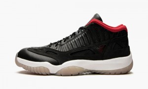 Nike Air Jordan 11 Low IE 'Bred 2021' Mens Shoes Black / White / Red | 456032-LTO