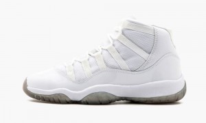 Nike Air Jordan 11 Retro (GS) '25th Anniversary' Kids Shoes White / Metal Silver | 170895-BXS