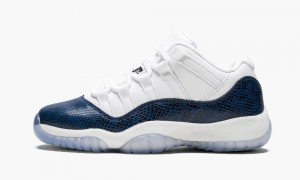 Nike Air Jordan 11 Retro Low LE GS 'Blue Snakeskin' Kids Shoes Black / Navy | 148609-FIH