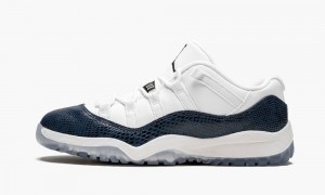 Nike Air Jordan 11 Retro Low LE PS 'Navy Snakeskin' Kids Shoes White / Black / Navy | 190873-XEG