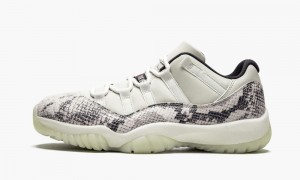 Nike Air Jordan 11 Retro Low 'Snakeskin Light Bone' Mens Shoes Light Beige / Red / Black | 542198-RDL