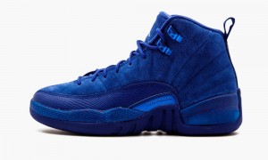 Nike Air Jordan 12 Retro BG Kids Shoes Deep Royal Blue / White / Metal | 240938-TJG