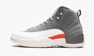 Nike Air Jordan 12 Retro 'Cool Grey' Mens Shoes Grey / White / Orange | 721963-ZCA