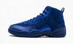 Nike Air Jordan 12 Retro 'Deep Royal Suede' Mens Shoes Deep Royal Blue / White | 514032-VUK