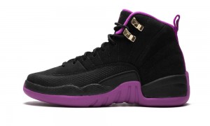 Nike Air Jordan 12 Retro GG Kids Shoes Black / Gold | 902453-YFJ