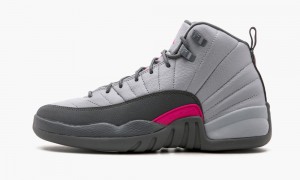 Nike Air Jordan 12 Retro GG 'Wolf Grey / Vivid Pink' Kids Shoes Grey / Pink / Grey | 581740-SXK