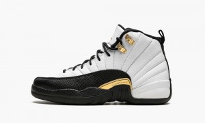 Nike Air Jordan 12 Retro GS 'Royalty Taxi' Kids Shoes White / Black / Metal Gold | 906473-XYC