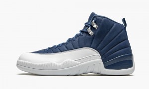 Nike Air Jordan 12 Retro 'Indigo' Mens Shoes Grey Blue / Blue | 402859-ALN