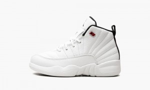 Nike Air Jordan 12 Retro (PS) 'Twist' Kids Shoes White / Black / Red | 517468-SVA