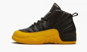 Nike Air Jordan 12 Retro (PS) 'University Gold' Kids Shoes Black / Gold Black | 905143-SEY