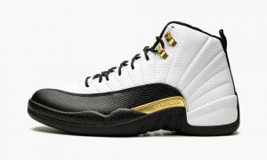 Nike Air Jordan 12 Retro 'Royalty Taxi' Mens Shoes White / Black / Metal Gold | 284176-IVX