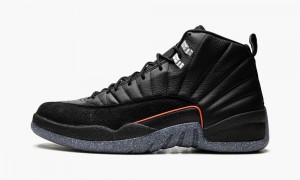 Nike Air Jordan 12 Retro 'Utility' Mens Shoes Black / Black / Light Red | 179438-IEK