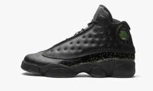 Nike Air Jordan 13 GS 'Gold Glitter' Kids Shoes Black / Metal Gold | 630519-WYU