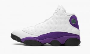 Nike Air Jordan 13 'Lakers' Mens Shoes White / Black / Purple / Gold | 613427-AUG