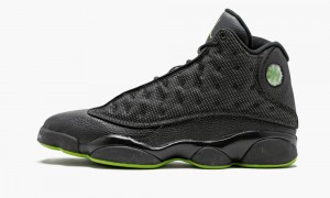 Nike Air Jordan 13 Retro Mens Shoes Black / Green | 379608-XLW