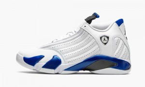 Nike Air Jordan 14 Retro 'Hyper Royal' Mens Shoes White / Royal / Black | 240567-IGR