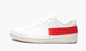 Nike Air Jordan 1 Centre Court 'University Red' Mens Shoes White / Red | 624173-WVA