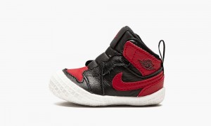 Nike Air Jordan 1 Crib Bootie 'BRED' Kids Shoes Black / Red | 674592-QSH