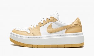 Nike Air Jordan 1 ELEVATE LOW 'White / Tan' Womens Shoes White / Yellow | 415926-TDJ