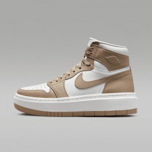 Nike Air Jordan 1 Elevate High Mens Shoes Khaki / White | 214568-XPD