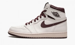 Nike Air Jordan 1 HIGH OG 'A Ma Maniere x' Mens Shoes White / Burgundy | 043169-HLJ