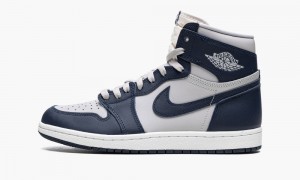 Nike Air Jordan 1 High 85 'Georgetown' Mens Shoes Navy / White | 104785-IVM