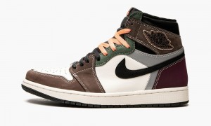 Nike Air Jordan 1 High OG 'Hand Crafted' Mens Shoes Black / Brown / Dark | 839102-GTW