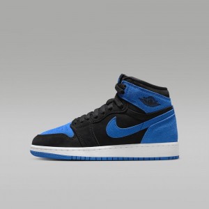 Nike Air Jordan 1 High OG Kids Shoes Blue / Black | 150832-EDG