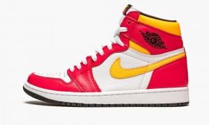 Nike Air Jordan 1 High OG 'Light Fusion Red' Mens Shoes Light Red / White | 604251-BOH