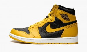 Nike Air Jordan 1 High OG 'Pollen' Mens Shoes Black / White / Yellow | 201598-YGM