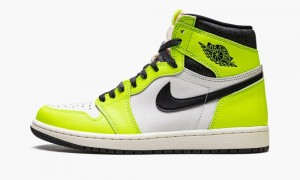 Nike Air Jordan 1 High OG 'Visionaire' Mens Shoes Black / White / Yellow | 538620-PXW