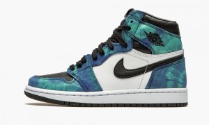 Nike Air Jordan 1 High 'Tie-Dye' Womens Shoes White / Black / Green | 059281-UTA