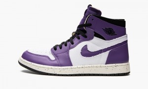 Nike Air Jordan 1 High Zoom Air CMFT 'Crater Purple' Mens Shoes White / Purple / Black | 540876-GZL