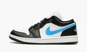 Nike Air Jordan 1 Low 'Black / University Blue' Womens Shoes Black / Blue / White | 301687-RNW