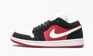 Nike Air Jordan 1 Low 'Black / White / Gym Red' Womens Shoes Black / White / Red | 907615-FRO