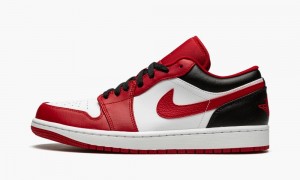 Nike Air Jordan 1 Low 'Bulls' Mens Shoes Black White Red | 803547-XDM