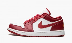 Nike Air Jordan 1 Low 'Cardinal Red' Mens Shoes Red / Deep Yellow / White | 738516-TIK