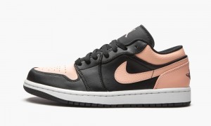 Nike Air Jordan 1 Low 'Crimson Tint' Mens Shoes Black / Red / White | 674258-MUX