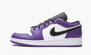 Nike Air Jordan 1 Low GS 'Court Purple' Kids Shoes Purple / Black / White | 564201-MFG