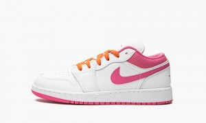 Nike Air Jordan 1 Low GS 'Pinksicle' Kids Shoes White / Orange | 405678-BZI