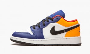 Nike Air Jordan 1 Low GS 'Royal Yellow' Kids Shoes Navy / White / Yellow | 267493-BCN