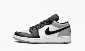 Nike Air Jordan 1 Low GS 'Shadow Toe' Kids Shoes Light Grey Black White | 492657-LPK