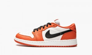 Nike Air Jordan 1 Low GS 'Starfish' Kids Shoes White / Black / Orange | 908652-DKV