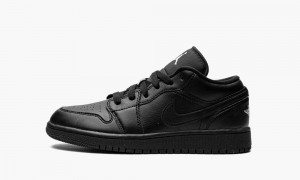 Nike Air Jordan 1 Low GS 'Triple Black' Kids Shoes Black / White | 720563-RJW