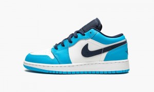 Nike Air Jordan 1 Low GS 'UNC' Kids Shoes White / Blue / Obsidian | 039684-TQO