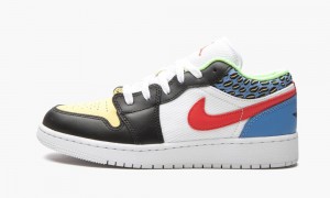 Nike Air Jordan 1 Low GS 'White Mesh / Multicolor' Kids Shoes Black / Red / White | 942136-WQY