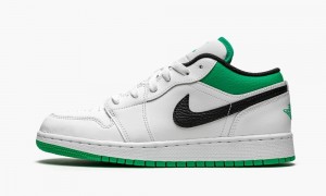 Nike Air Jordan 1 Low GS 'White / Stadium Green' Kids Shoes White / Green / Black | 263578-KDT